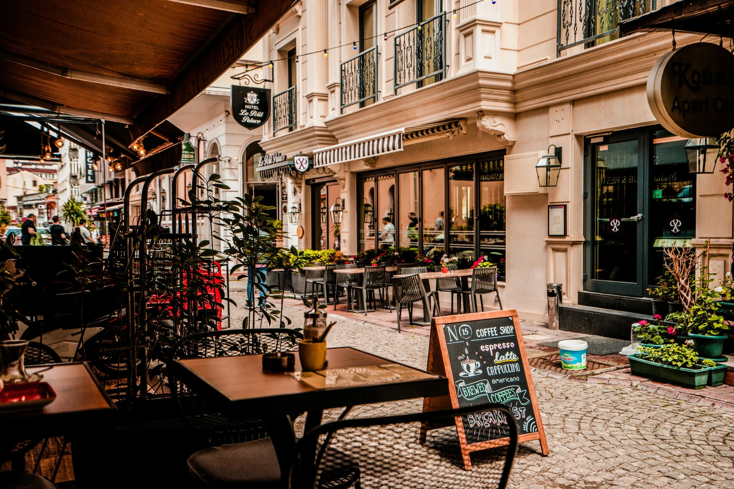 A café street in the old city