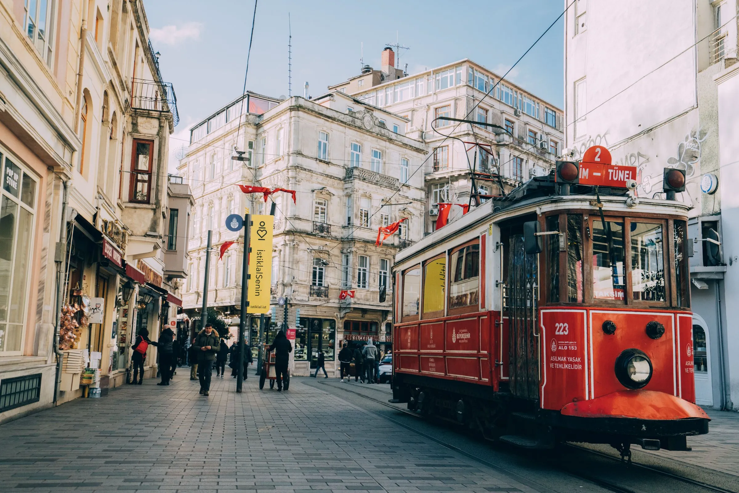 The red tram on İstiklal Street